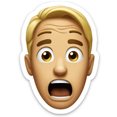 Horrified face sticker