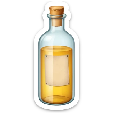 glass bottle with a paper message inside sticker