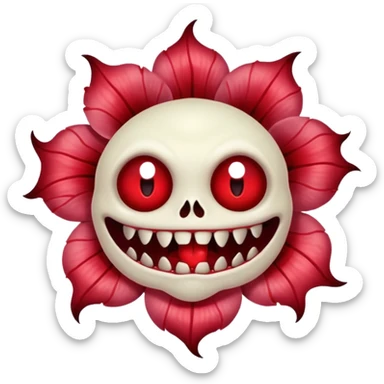 Monster from Stranger Things whose head is like a flower with blood sticker