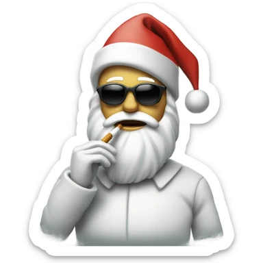 Santa smoking a cigarette looking cool as hell sticker