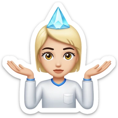 crystal lab character eyebrow raise with glow sticker