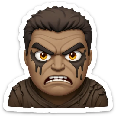 Rahjeed covered in dirty chunky mud angry sticker