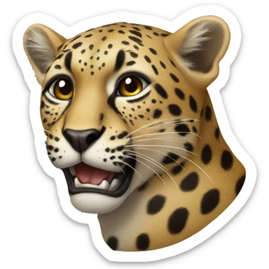 Leopardo rugiendo  sticker