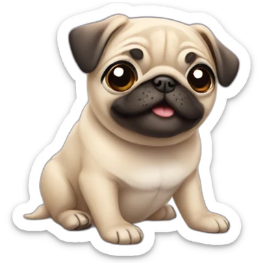 Cute pug sticker