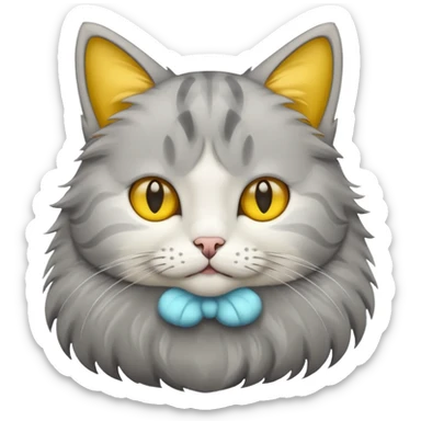 Cat grey and yellow sticker