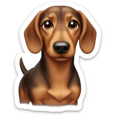 Dashchund with Brown hair sticker