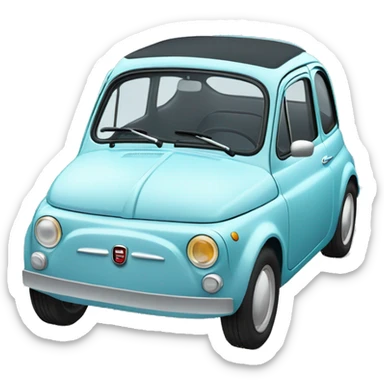 light blue fiat 500 car sticker