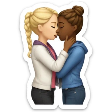 Lesbians kissing sticker