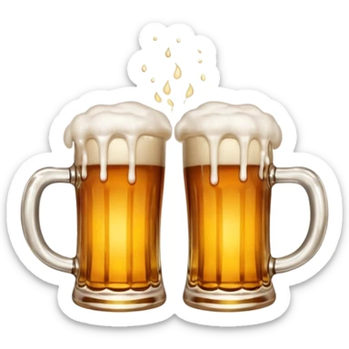 hands holding beer mugs cheers no face sticker