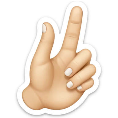 “Emoji-style hand making the letter ‘C’, with the index finger slightly curved. Clean, simple design, smooth shapes, neutral skin tone. White or transparent background, high resolution.” sticker