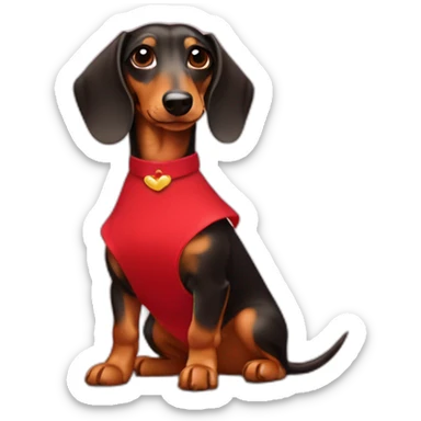 Lady Dachshund whith red dress sticker