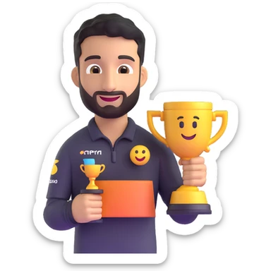 Daniel Ricciardo emoji holding a trophy sticker