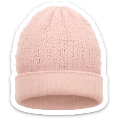 Pale blush pink winter knit cap isolated sticker