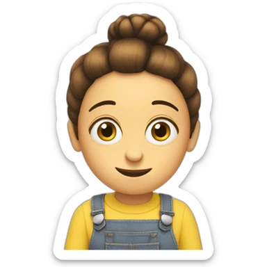 minions with a brown chignon sticker