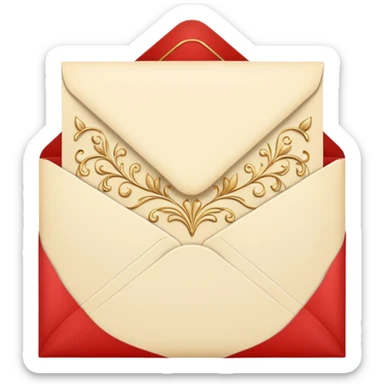Cream-colored romantic Letter Envelope  sticker