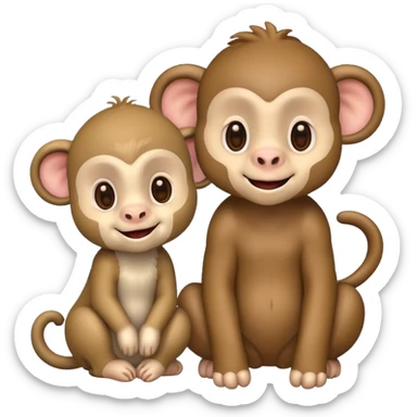 Lamb smiling at monkey  sticker