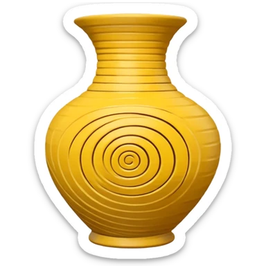Spiral Pottery Vase yellow sticker