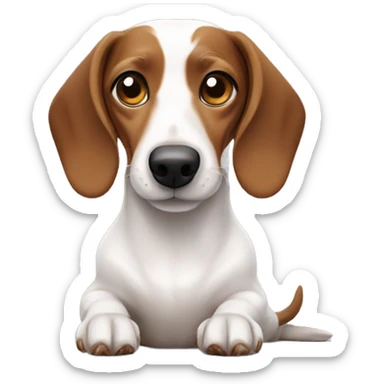 White and brown dachshund sticker