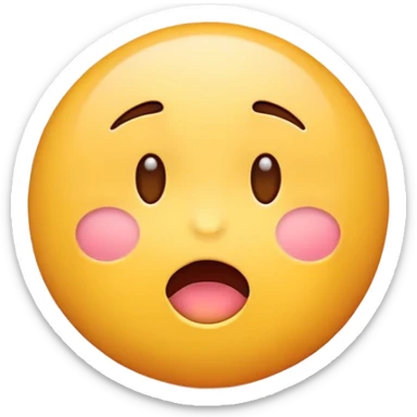 yellow emoji face moaning with blush sticker