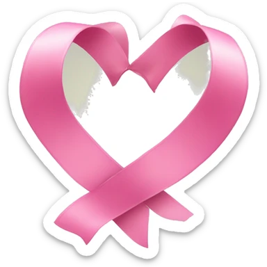 Pink ribbon heart. sticker