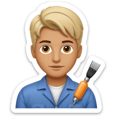 hairstylist with casual clothes sticker