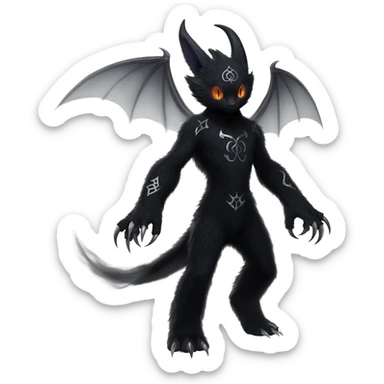  Spooky Gothic Salandit-Umbreon-Litten-Noibat-Fakémon-hybrid-creature (full body)  sticker