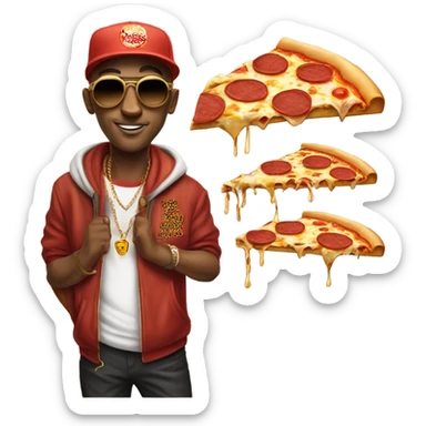 Hip hop pizza sticker