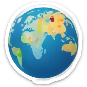 logo from a international school with some dots and the world map sticker