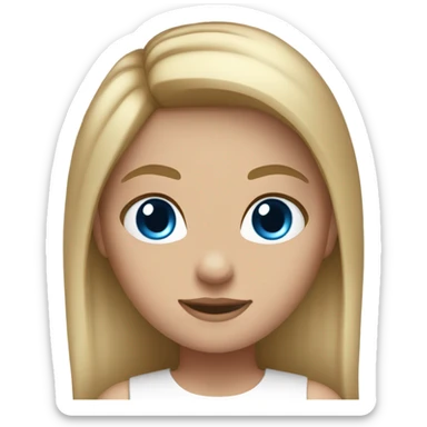 Girl with dirty blonde hair down straight blue eyes and white crop top  sticker
