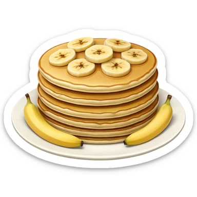 Pancakes with bananas on top sticker