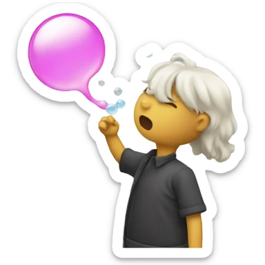 Emoji blowing bubble  sticker