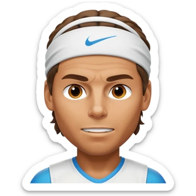 rafael nadal with head band sticker
