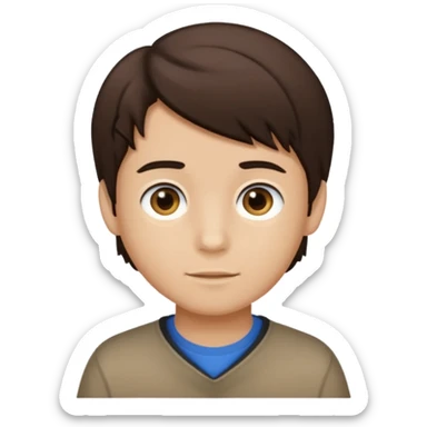 Dark brown hair, light brown skined and is a boy sticker