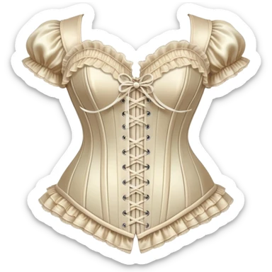 vintage rococo iridescent Victorian corset with lace and frills  sticker