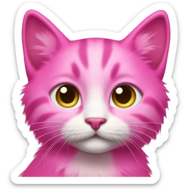 Pink fuchsia kitten sticker