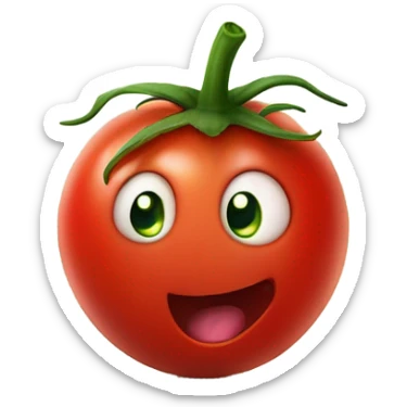 screaming tomato with cute face sticker