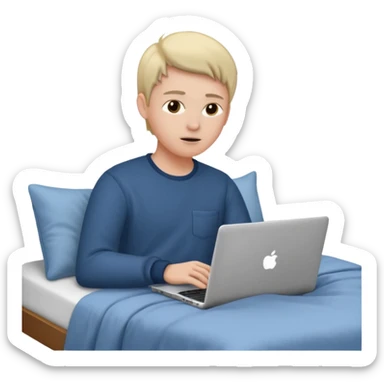 laptop working in bed sticker