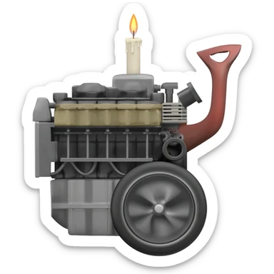 candle engine car sticker