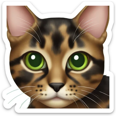 tortoiseshell cat with green eyes sticker