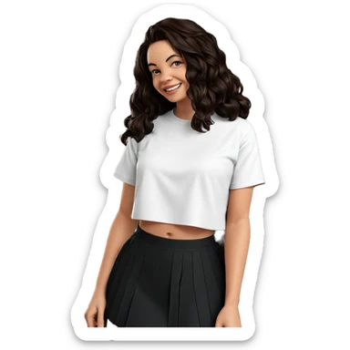 smiling girl in a chair sticker