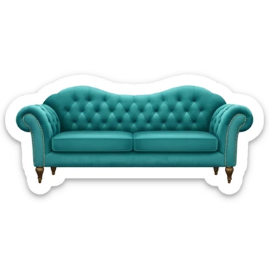 teal couch long sticker