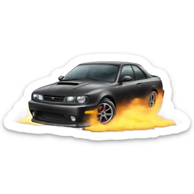 Car doing burnout sticker