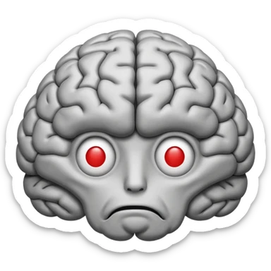 Brains emoji with red x over (to signify no brains)it sticker
