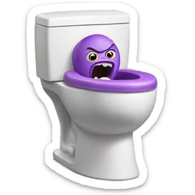 Skibidi toilet drinking the grimace shake sticker