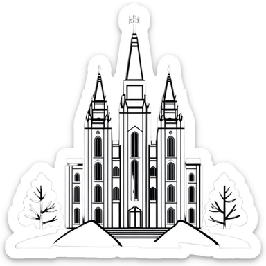 Salt Lake City Utah Temple in snow  sticker