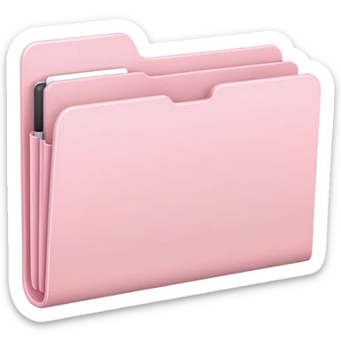 Mac folder icon in very light pastel baby pink color, soft pale pink sticker