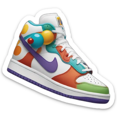 Clown in nike shoes and nike wear sticker