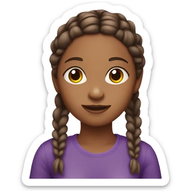 Brown girl with braids in a purple top sticker
