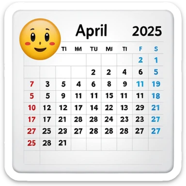 April 2025 calendar sticker