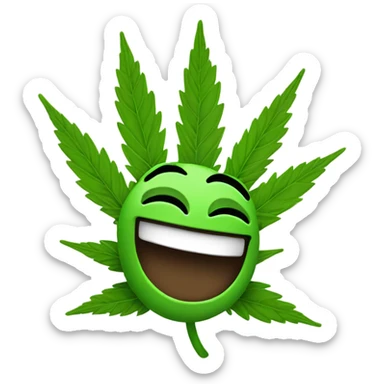 Marijuana leaf laughing  sticker
